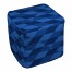 Navy Hued Laid Diamonds Alternating 18x18x18 Ottoman