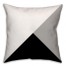 Black and Gray Color Block Triangles Throw Pillow 