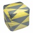 Yellow And Gray Stripes 18x18x18 Ottoman