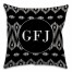 Black and White Boho Tribal Custom 16x16 Monogram Spun Polyester Throw Pillow