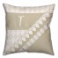 Neutral Ivory Diamond 16x16 Monogram Spun Polyester Throw Pillow 