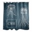 Jellyfish Monogram 71x74 Personalized Shower Curtain