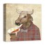 Cool Cow with Bacon and Eggs 20x20 Canvas Wall Art 