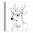 Cool Stag Wears Mint 20x24 Canvas Wall Art