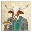 Cool Cow with Waffles and Syrup 20x20 Canvas Wall Art