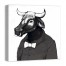 Cool Bull Wears Black 24x24 Canvas Wall Art
