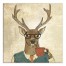 Cool Stag Coffee Break 24x24 Canvas Wall Art