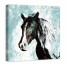 Horse Study in Aqua 30x30 Canvas Wall Art 