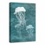 Teal Jellyfish 24x36 Canvas Wall Art 