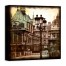 Gas Lamp Parisian City Scene 20x20 Canvas Wall Art