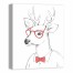 Cool Stag Wears Pink 20x24 Canvas Wall Art 