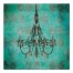 Teal Chandelier 24x24 Canvas Wall Art