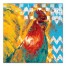 Chevron Rooster Two 24x24 Canvas Wall Art