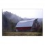 Foggy Red Barn 36x24 Canvas Wall Art