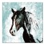 Distressed Blue Horse 30x30 Canvas Wall Art