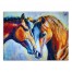 Bright Painterly Horses 40x30 Canvas Wall Art