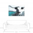 Teal Spotted Ox 48x32 Canvas Wall Art