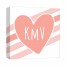 Hearts And Stripes Monogram 12x12 Custom Canvas Wall Art