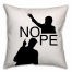 Black and White NOPE Spun Polyester Throw Pillow - Front