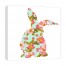 Polka Dot Floral Relaxing Rabbit 16x16 Canvas Wall Art