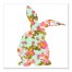 Polka Dot Floral Relaxing Rabbit 16x16 Canvas Wall Art
