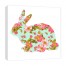 Polka Dot Floral Tranquil Rabbit 16x16 Canvas Wall Art 