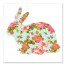 Polka Dot Floral Tranquil Rabbit 16x16 Canvas Wall Art 