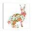 Polka Dot Floral Thoughtful Rabbit 16x16 Canvas Wall Art