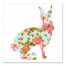 Polka Dot Floral Thoughtful Rabbit 16x16 Canvas Wall Art