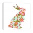 Polka Dot Floral Curious Rabbit 16x16 Canvas Wall Art