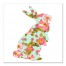 Polka Dot Floral Curious Rabbit 16x16 Canvas Wall Art