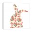 Pink Striped Tea Rose Relaxing Rabbit 16x16 Canvas Wall Art