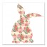 Pink Striped Tea Rose Relaxing Rabbit 16x16 Canvas Wall Art