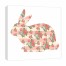 Pink Striped Tea Rose Tranquil Rabbit 16x16 Canvas Wall Art