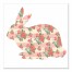 Pink Striped Tea Rose Tranquil Rabbit 16x16 Canvas Wall Art