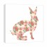 Pink Striped Tea Rose Thoughtful Rabbit 16x16 Canvas Wall Art