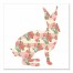 Pink Striped Tea Rose Thoughtful Rabbit 16x16 Canvas Wall Art