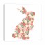 Pink Striped Tea Rose Curious Rabbit 16x16 Canvas Wall Art 
