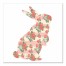 Pink Striped Tea Rose Curious Rabbit 16x16 Canvas Wall Art 