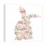 Pink Striped Rose Blossom Relaxing Rabbit 16x16 Canvas Wall Art