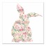 Pink Striped Rose Blossom Relaxing Rabbit 16x16 Canvas Wall Art