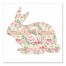 Pink Striped Rose Blossom Tranquil Rabbit 16x16 Canvas Wall Art 