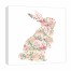 Pink Striped Rose Blossom Curious Rabbit 16x16 Canvas Wall Art 