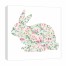 Pink And Mint Striped Tranquil Rabbit 16x16 Canvas Wall Art