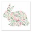 Pink And Mint Striped Tranquil Rabbit 16x16 Canvas Wall Art