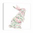 Pink And Mint Striped Curious Rabbit 16x16 Canvas Wall Art 
