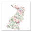 Pink And Mint Striped Curious Rabbit 16x16 Canvas Wall Art 
