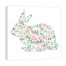 Mint And White Striped Tranquil Rabbit 16x16 Canvas Wall Art