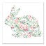 Mint And White Striped Curious Rabbit 16x16 Canvas Wall Art 