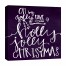 Purple Holly Jolly Christmas 16x16 Canvas Wall Art